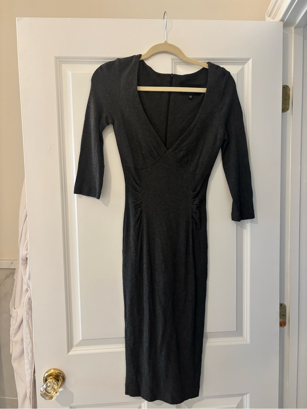 Jenny Helene Gray knit Ruched dress